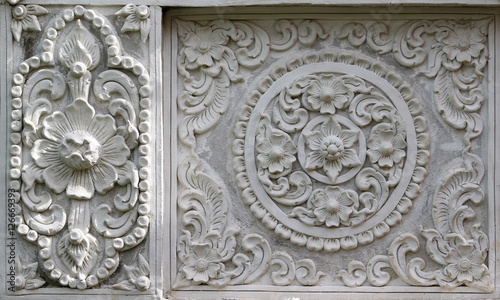 Stucco sculpture decorative pattern wall design.