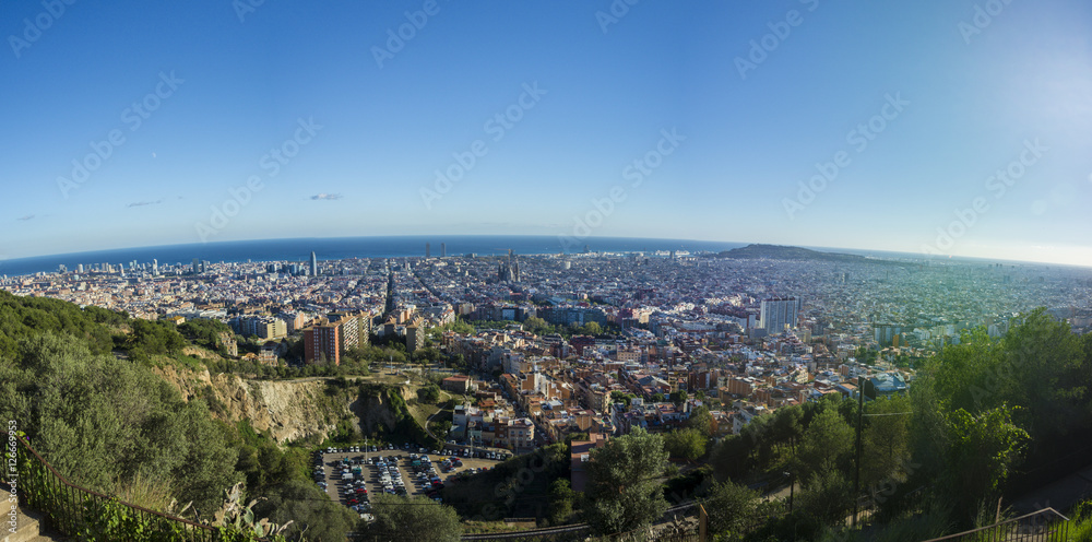 Spherical panorama of Barcelona, Spain