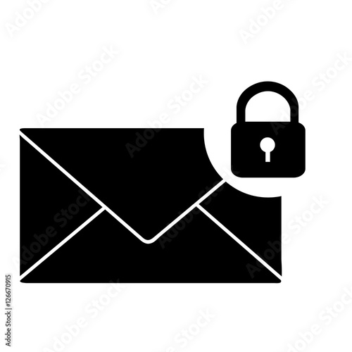 message envelope and safety lock icon image vector illustration design 