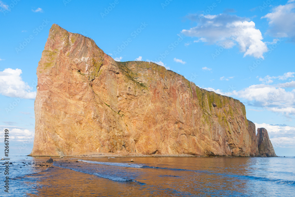 The famous pierced rock of Perce in Canada