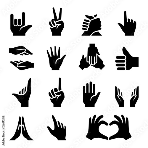 Hand icon set © Puckung