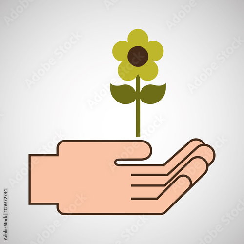 hands care environment flower nature vector illustration eps 10 © Gstudio