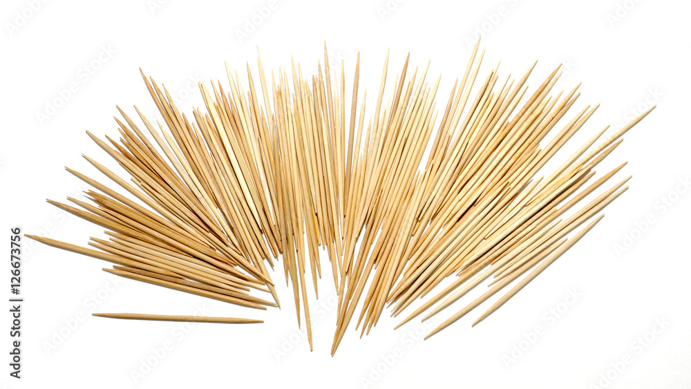 Toothpicks from bamboo isolate Toothpicks from bamboo isolate
