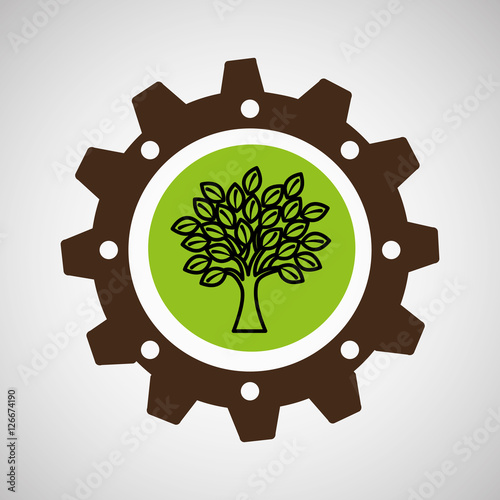 symbol environment gear tree vector illustration eps 10
