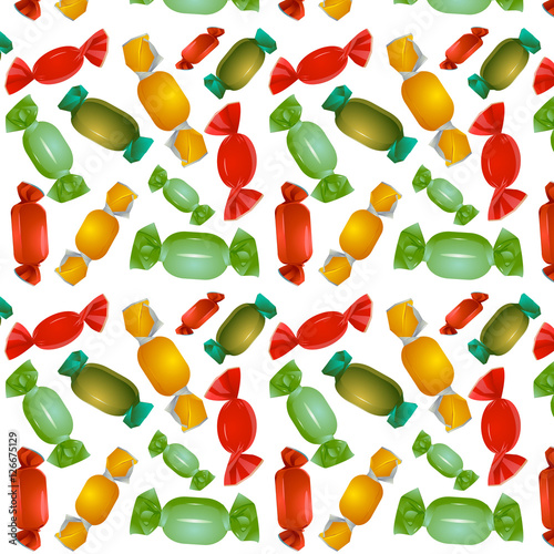 Fototapeta Naklejka Na Ścianę i Meble -  Seamless  pattern with colorful candy. Candy for Halloween party.