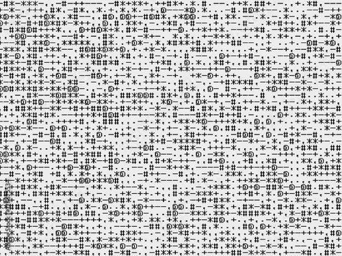 Horizontal black and white text symbols illustration background