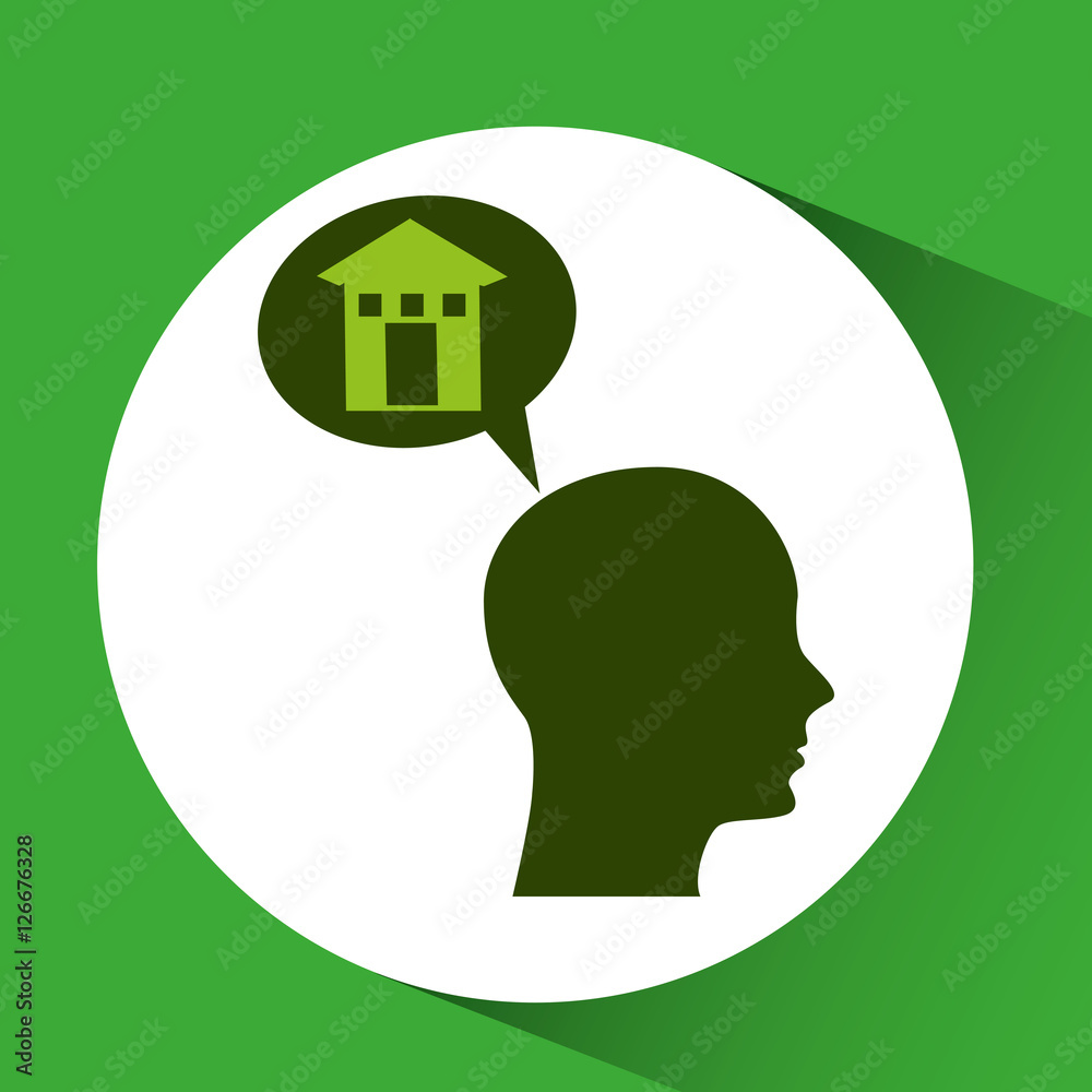 concept environment house silhouette head vector illustration eps 10