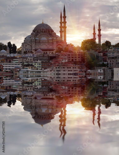 Photography The beautiful Suleymaniye mosque in Istanbul, Turkey
