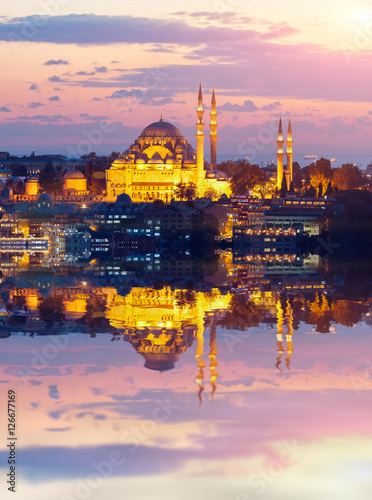 Photography The historic center of Istanbul at sunset. Turkey.
