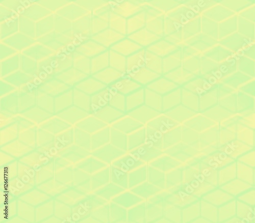 on a green and yellow background lined with yellow and green cubes lined tightly and blurry