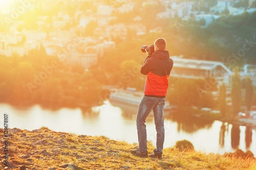 Photographer at the sunrise