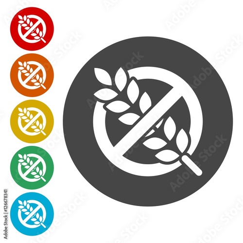 Gluten free Sign icons set 