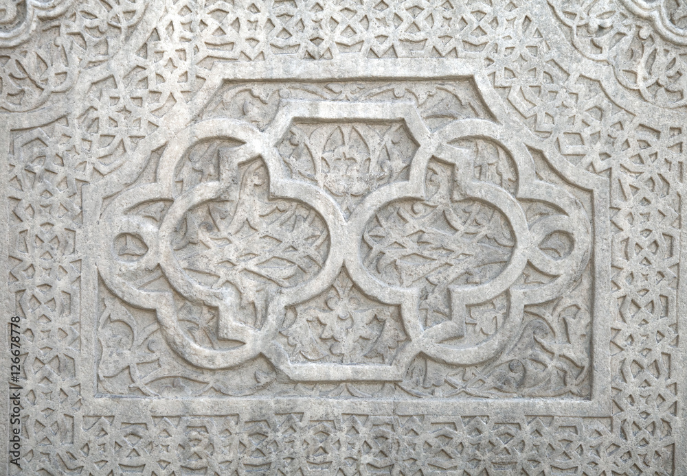 Fine plaster work mosaic in Khiva