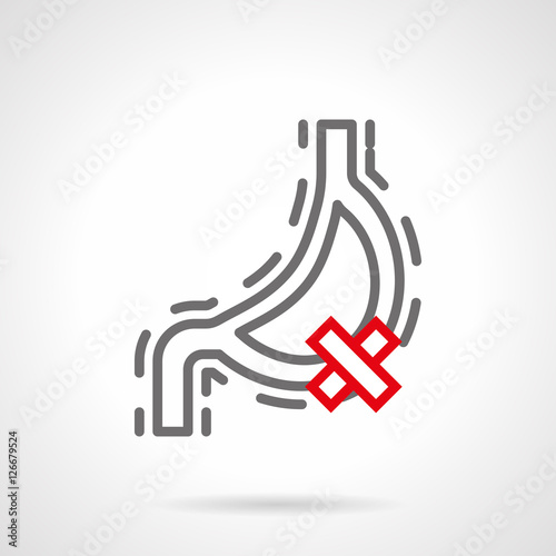 Digestive problems simple line vector icon