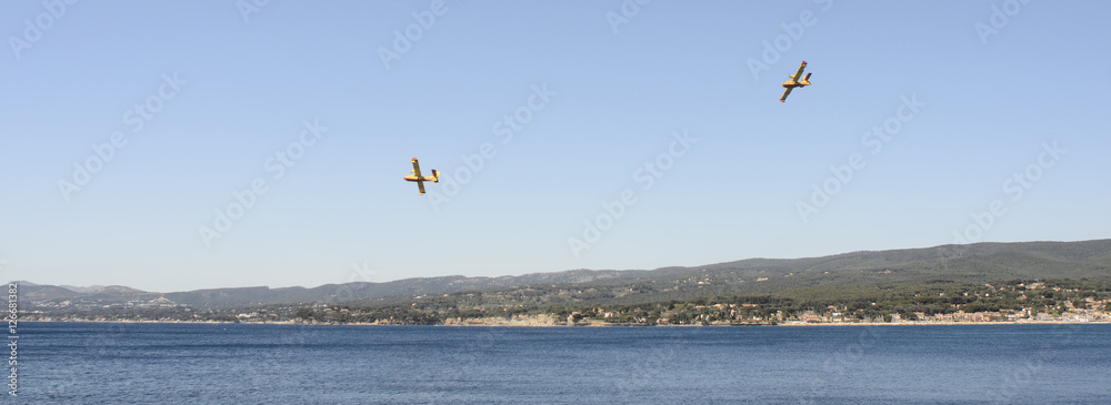 Airtankers or water bombers near bandol, France