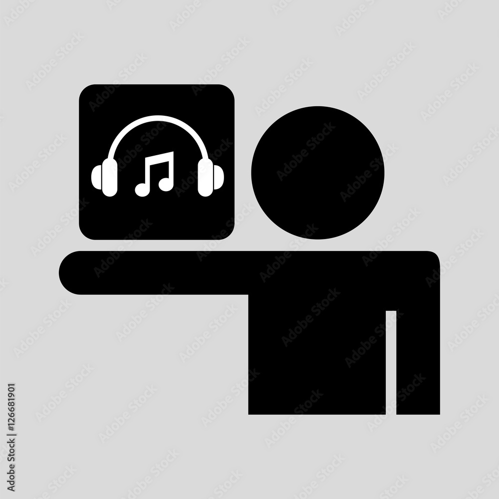 silhouette man icon music social network vector illustration eps 10 silhouette man icon music social network vector illustration eps 10