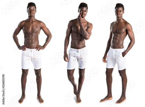 Athletic handsome black man