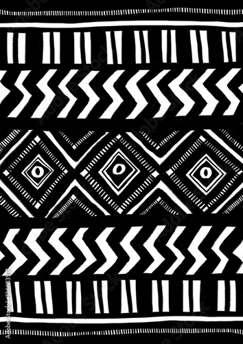 Wallpaper Mural Ethnic pattern in black and white. Torontodigital.ca