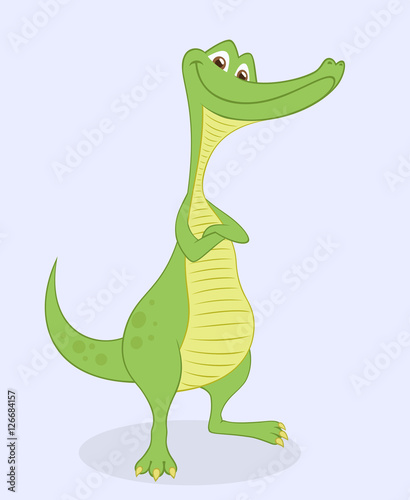 Cute cartoon crocodile. Vector illustration