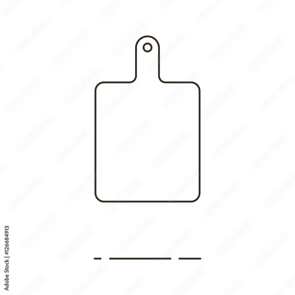 Vector illustration of line cutting board icon on white background Vector illustration of line cutting board icon on white background