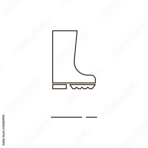 Vector illustration of thin line gumboots icon on white background