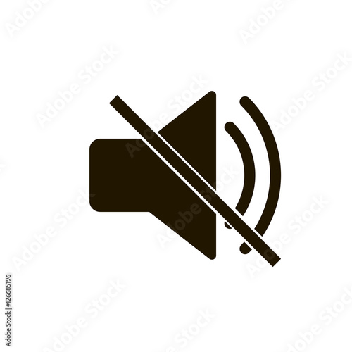 Mute, no sound icon vector photo