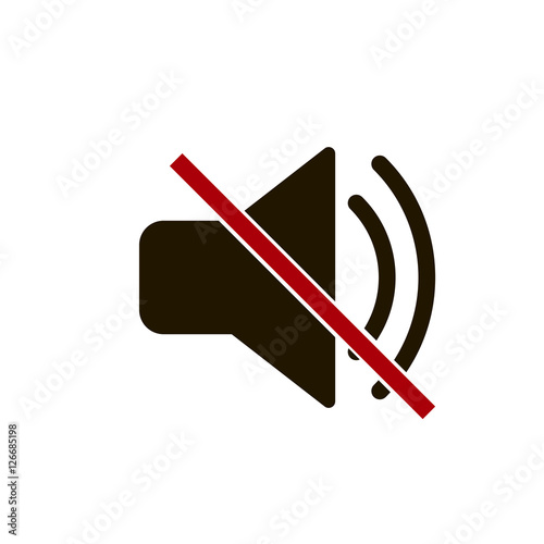Mute, no sound icon vector