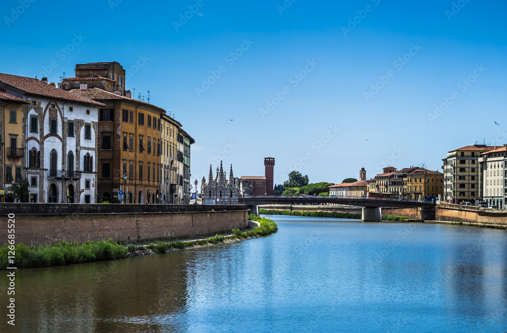Arno river in Pisa, Italy