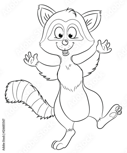 Fröhlicher Waschbär