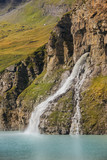 waterfall in the Swiss mountains, canton of Valais, Switzerland