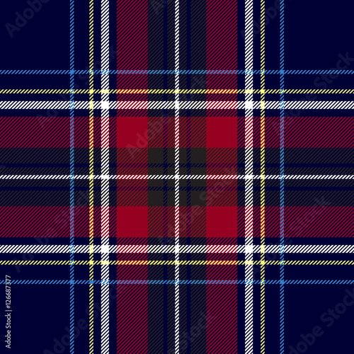 Blue red check plaid texture seamless pattern