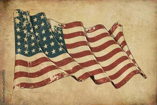 US WWI-WWII (48 stars) Grunge Flag Textured Background Wallpaper