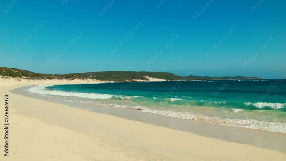 Looking Down A Sandy Beach In Western Australia Looking Down A Sandy Beach In Western Australia