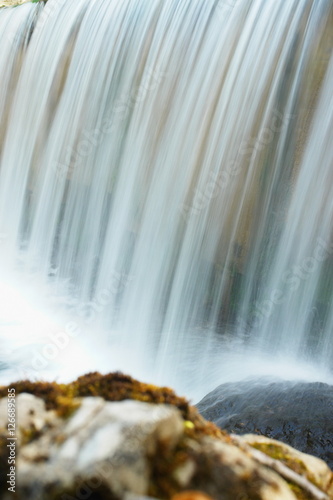 Exposed waterfall in park