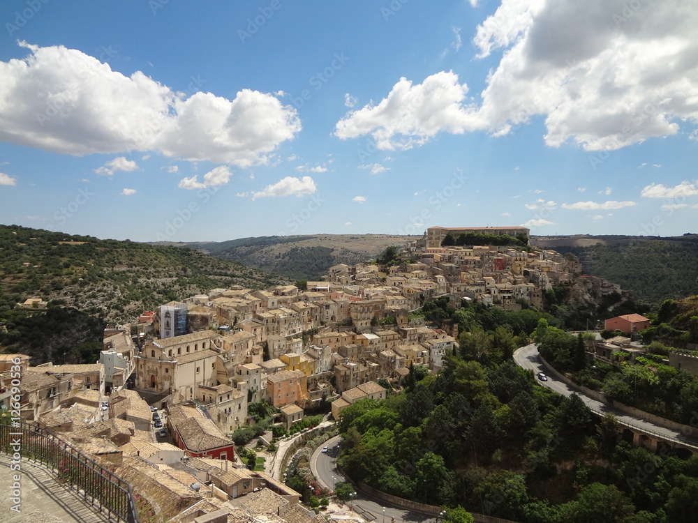 The old town of Ragusa view