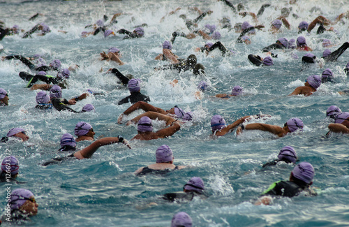 swimming race at sea: triathlon