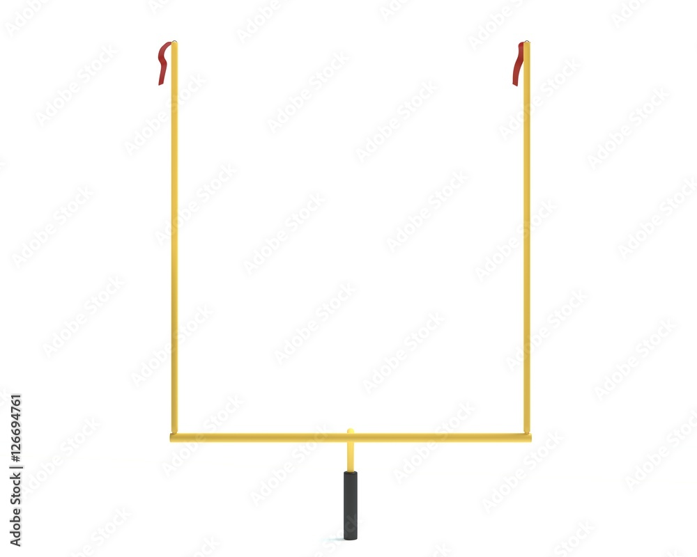 3d illustration of football uprights