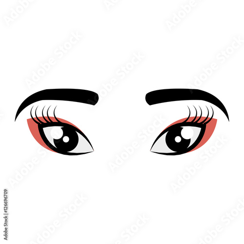 geisha eyes view icon vector illustration design
