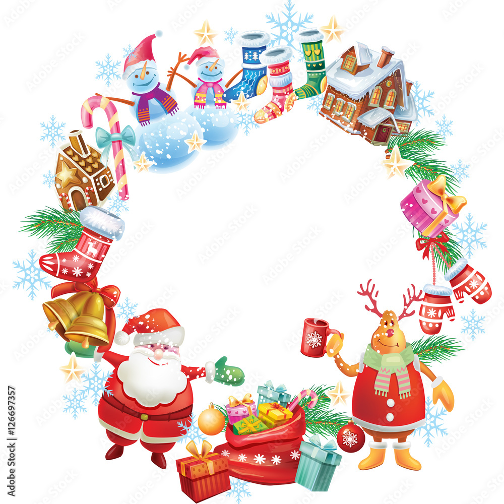 Round Christmas frame Round Christmas frame