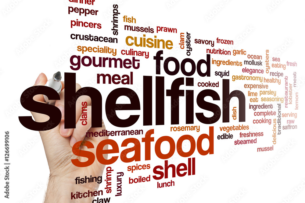 Shellfish word cloud concept Stock Photo Adobe Stock