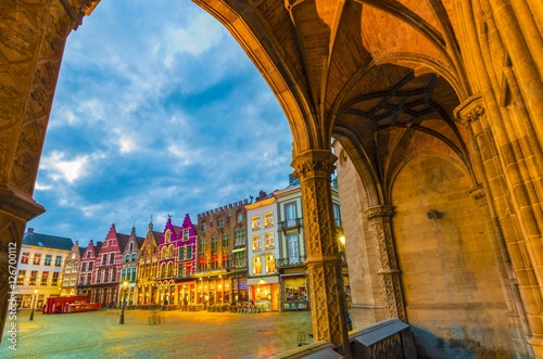 Grote Markt square in medieval city Brugge, Belgium
