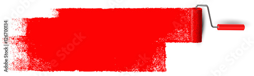 Anstrich mit Farbroller Banner - Rote Fläche mit Textur 