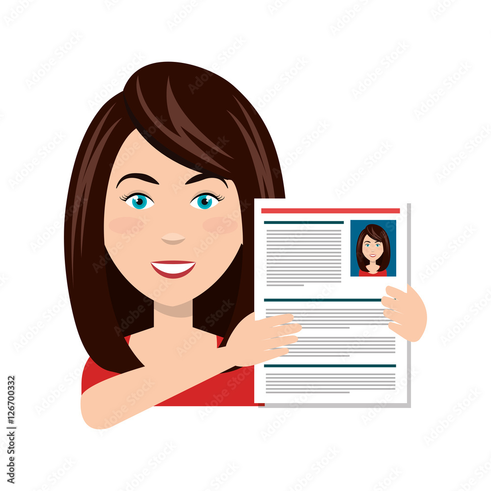 businesswoman with curriculum vitae vector illustration design businesswoman with curriculum vitae vector illustration design