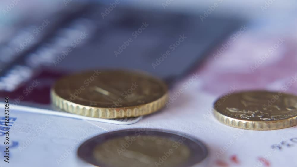 Euro Coins And Banknotes, Shot Motorized Slider. Shot Slider. HD RAW Video
Euro Coins And Banknotes, Shot Motorized Slider. Shot Slider. HD RAW Video