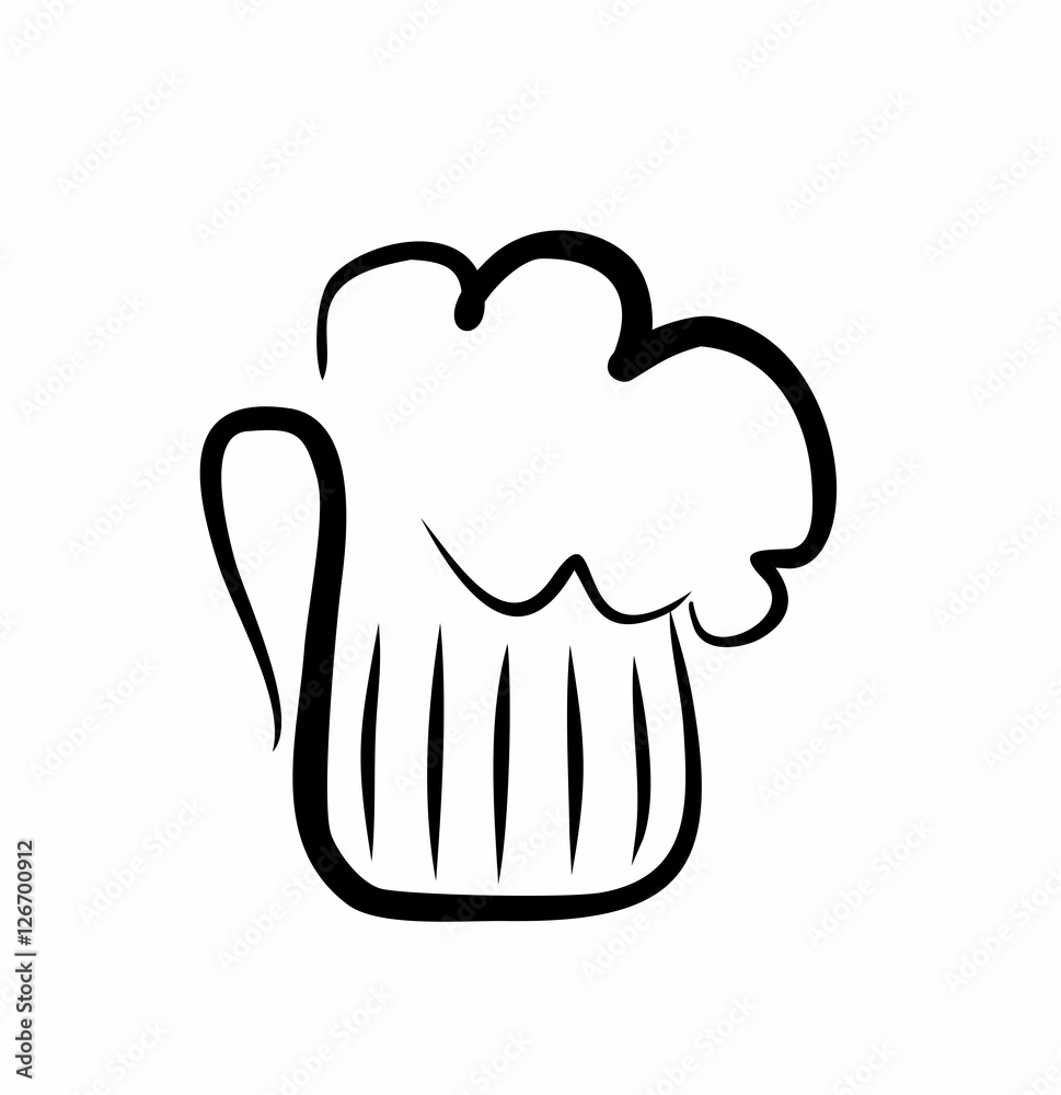 sketch of a beer mug with foam (scum)