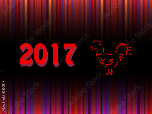 Red and black background with symbol of 2017