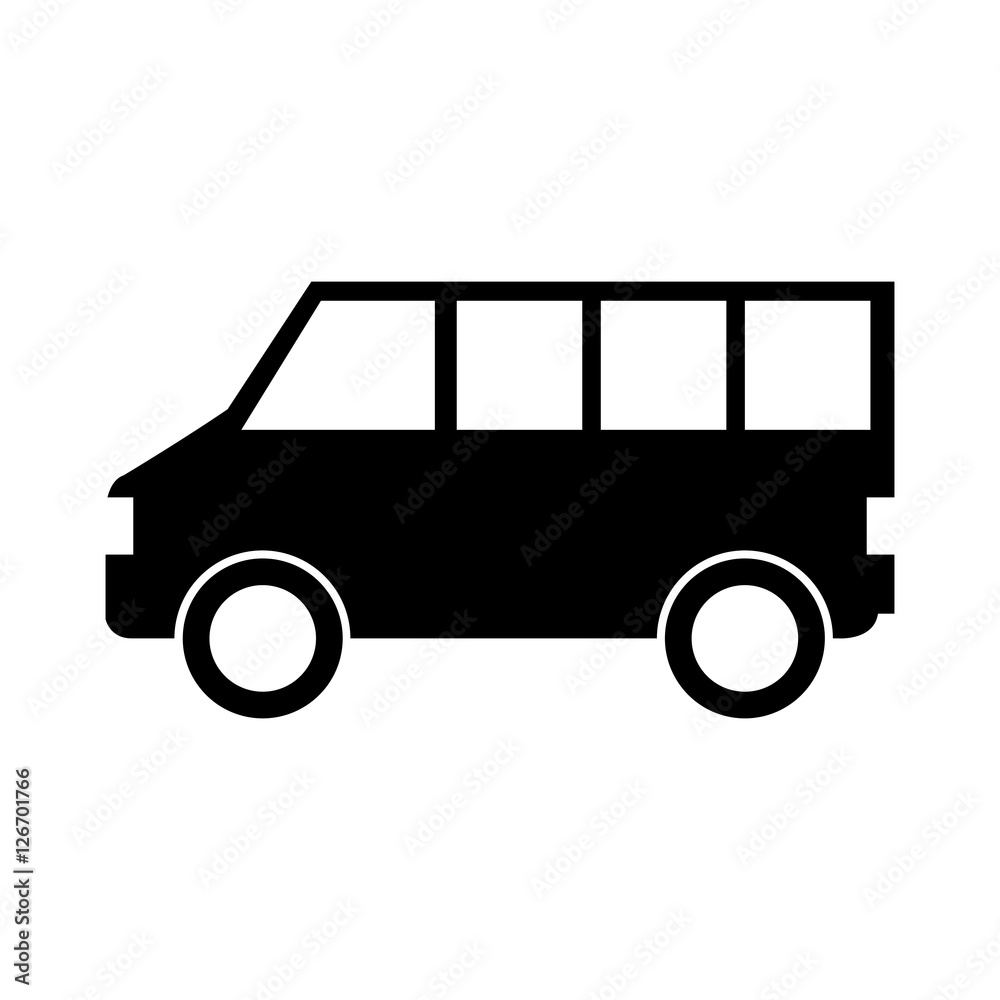bus transport silhouette icon vector illustration design