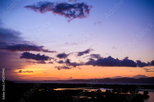 Amazing sunset at Lumban View Deck, Laguna, Philippines photo