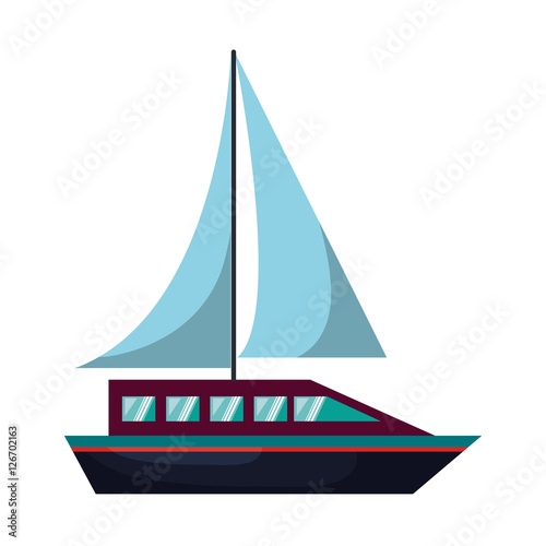 sail boat isolated icon vector illustration design