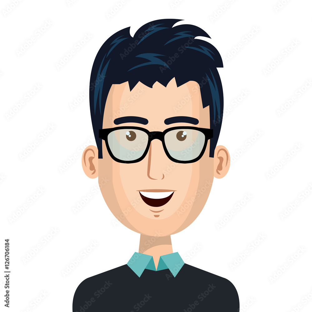 young man avatar character vector illustration design